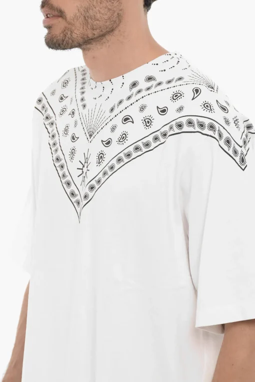 Outlet T-shirt Girocollo a Motivo Bandana Uomo T-Shirt