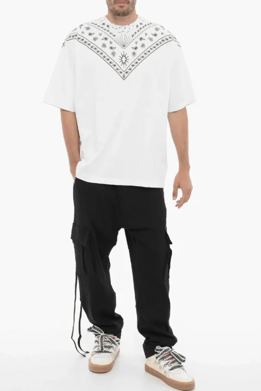 Outlet T-shirt Girocollo a Motivo Bandana Uomo T-Shirt