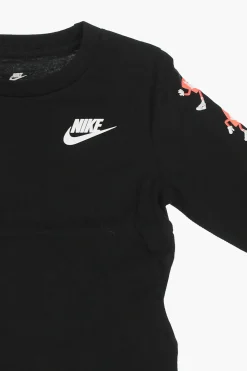 Sale T-shirt girocollo a tinta unita con stampa laterale Bambino Abbigliamento