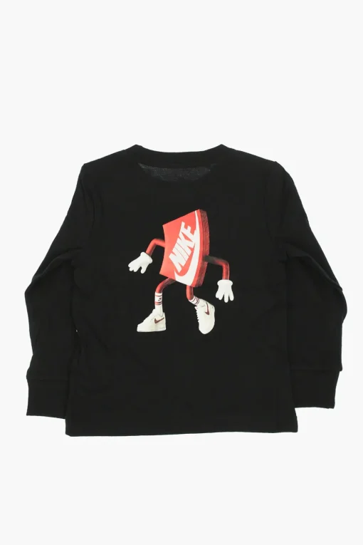 Sale T-shirt girocollo a tinta unita con stampa laterale Bambino Abbigliamento