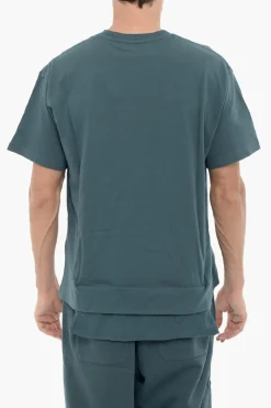Hot T-shirt Girocollo a Tinta Unita con Tasca Uomo T-Shirt