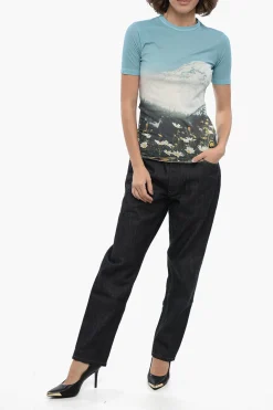 T-Shirt Girocollo ALPS in Cotone Tech></noscript>Jil Sander New