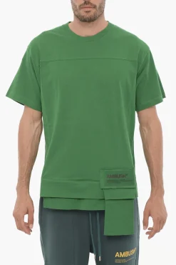T-Shirt Girocollo AMAZON SEA FOAM in Tinta Unita con Taschino>Ambush Sale