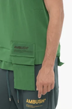 T-Shirt Girocollo AMAZON SEA FOAM in Tinta Unita con Taschino></noscript>Ambush Sale