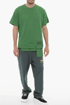 T-Shirt Girocollo AMAZON SEA FOAM in Tinta Unita con Taschino></noscript>Ambush Sale