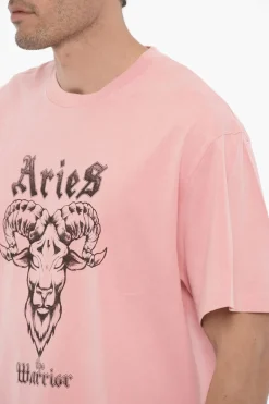 T-Shirt Girocollo ARIES THE WARRIOR Stampata></noscript>Neil Barrett Discount