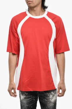 T-shirt Girocollo Bicolore In Cotone>Dsquared2 Outlet