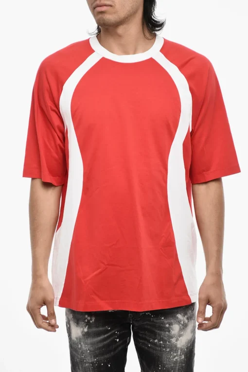 T-shirt Girocollo Bicolore In Cotone>Dsquared2 Outlet