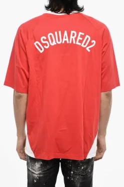 T-shirt Girocollo Bicolore In Cotone>Dsquared2 Outlet