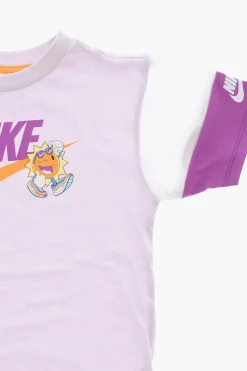 T-shirt Girocollo Bicolore con Stampa Logo>Nike KIDS Sale