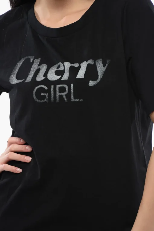Best T-Shirt Girocollo CHERRY GIRL in Cotone Donna T-Shirts E Tops