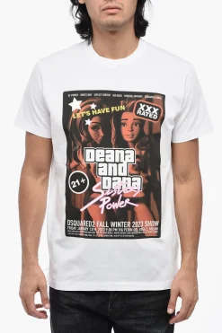 T-Shirt Girocollo CIGARETTE FIT Stampata>Dsquared2 Online