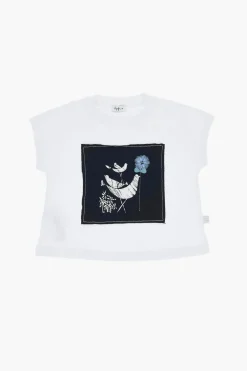 Online T-Shirt Girocollo con Applicazione Stampata Abbigliamento