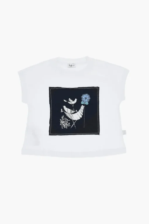 Online T-Shirt Girocollo con Applicazione Stampata Abbigliamento
