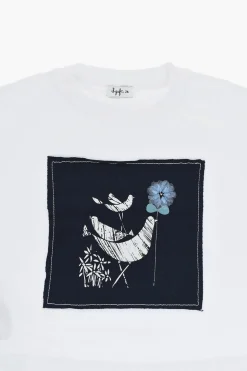 Online T-Shirt Girocollo con Applicazione Stampata Abbigliamento