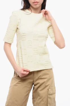 T-shirt girocollo con Dettagli Impunturati>Ambush New