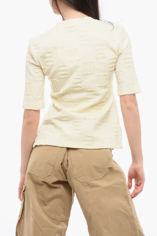T-shirt girocollo con Dettagli Impunturati>Ambush New