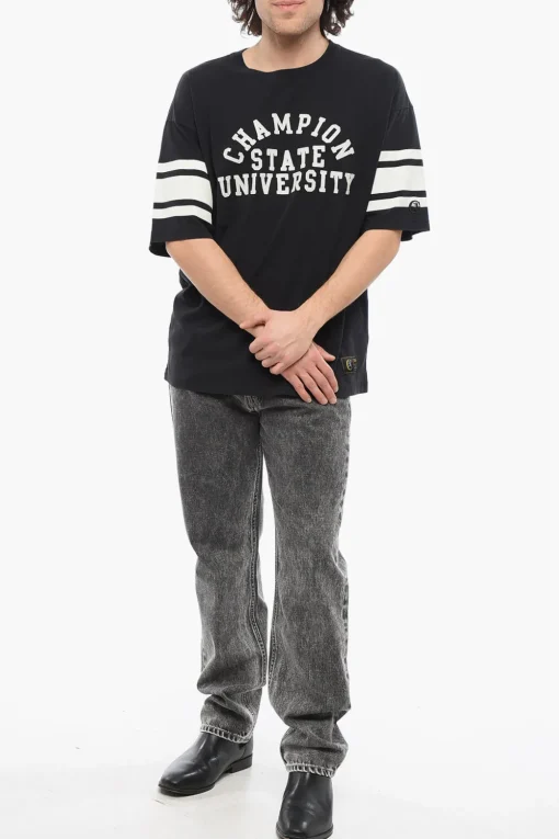 T-Shirt Girocollo con Dettagli a Contrasto>Champion Online