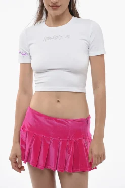 t-shirt Girocollo con Logo in Strass>Adriana Hot Couture Fashion