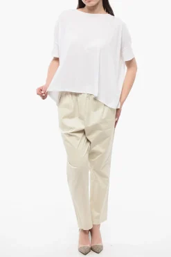 Sale T-Shirt Girocollo con Maniche a Pipistrello Donna T-Shirts E Tops