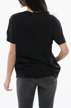 Best T-shirt Girocollo con Stampa PUNK A Contrasto Donna T-Shirts E Tops