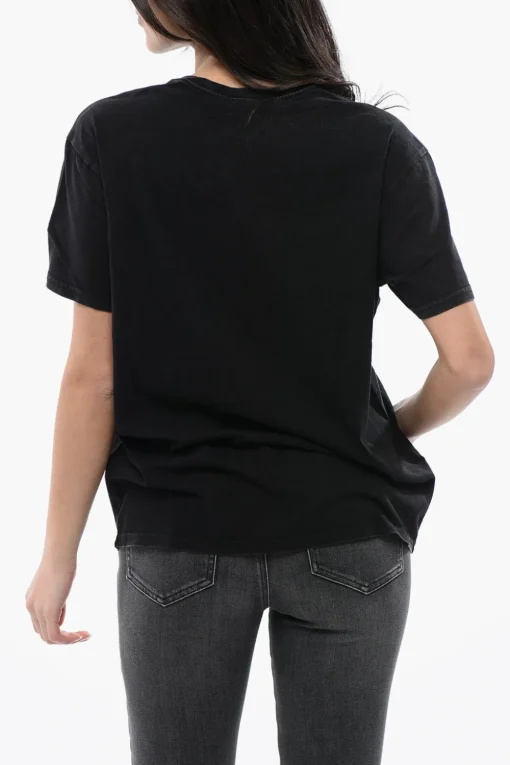 Best T-shirt Girocollo con Stampa PUNK A Contrasto Donna T-Shirts E Tops