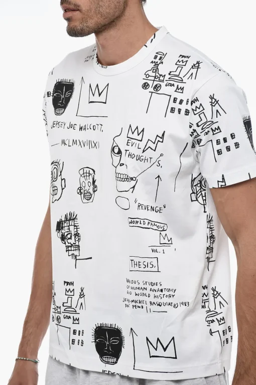New T-Shirt Girocollo con Stampa Basquiat Uomo T-Shirt
