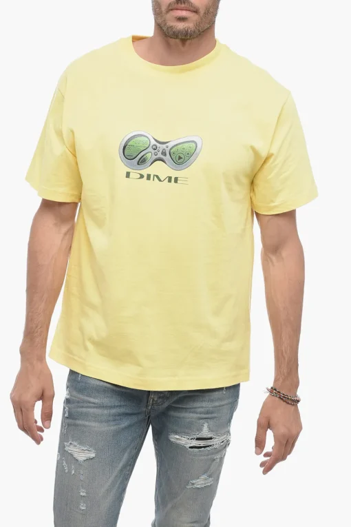 T-Shirt Girocollo con Stampa sul Fronte>Dime Online