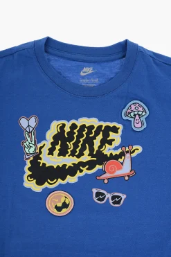 New T-Shirt Girocollo con Stampa sul Fronte e Patches Bambino Abbigliamento