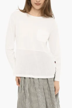 T-shirt Girocollo con Taschino e Spacchi Laterali>Woolrich Outlet