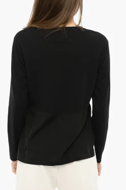 Best T-shirt Girocollo con Taschino e Spacchi Laterali Donna T-Shirts E Tops