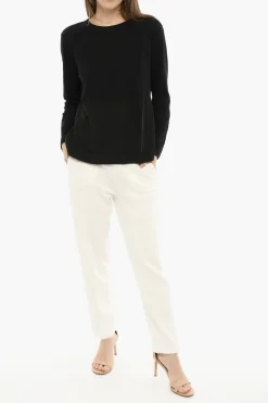 Best T-shirt Girocollo con Taschino e Spacchi Laterali Donna T-Shirts E Tops