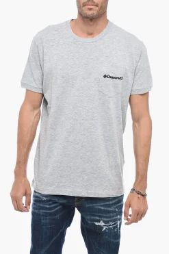 T-Shirt Girocollo con Taschino Logato>Dsquared2 Sale
