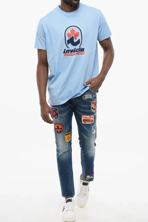 Fashion T-Shirt Girocollo D2 INVICTA con Logo Stampato Uomo T-Shirt