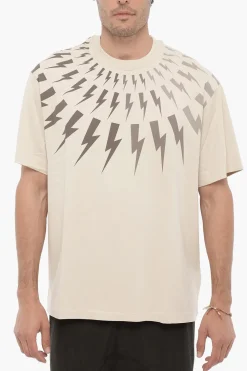 T-shirt Girocollo Easy Fit con Stampa>Neil Barrett Clearance