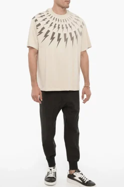 T-shirt Girocollo Easy Fit con Stampa></noscript>Neil Barrett Clearance