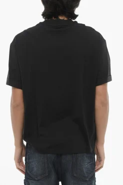 T-Shirt Girocollo Easy Fit in Tinta Unita con Maniche a Camicia>Neil Barrett New