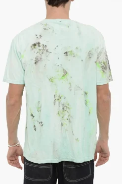 Best T-Shirt Girocollo Effetto Sporco con Stampa sul Fronte Uomo T-Shirt