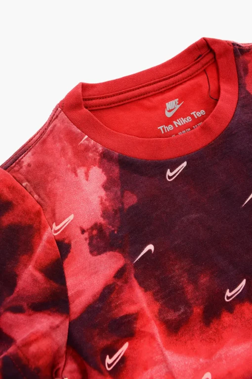 T-shirt Girocollo Effetto Acid Wash con Logo All Over>Nike KIDS Best