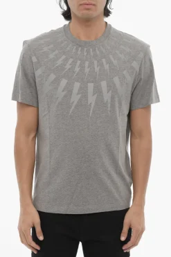 T-Shirt Girocollo FAIRISLE THUNDERBOLT Slim Fit>Neil Barrett Best