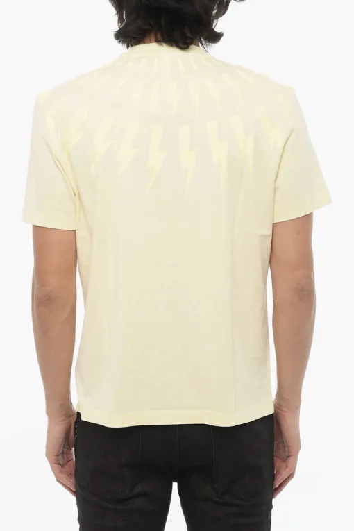 Online T-shirt Girocollo FAIRISLE THUNDERBOLT Slim Fit con Stampa Tono su Tono Uomo T-Shirt