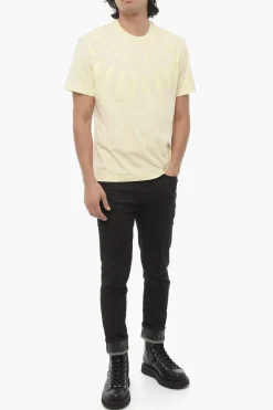 Online T-shirt Girocollo FAIRISLE THUNDERBOLT Slim Fit con Stampa Tono su Tono Uomo T-Shirt