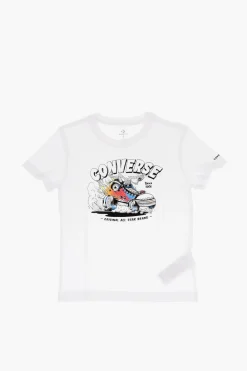 Outlet T-Shirt Girocollo FLAMING CHUCK MOBILE Stampata sul Fronte Bambino Abbigliamento