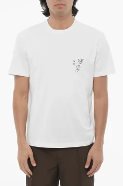Clearance T-Shirt Girocollo FOR YOU in Tinta Unita con Stampa a Contrasto Uomo T-Shirt