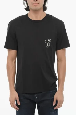 Discount T-shirt Girocollo FOR YOU In Cotone con Stampa a Contrato Uomo T-Shirt