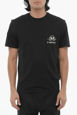 T-shirt Girocollo I SEE YOU Slim Fit in Cotone>Neil Barrett New