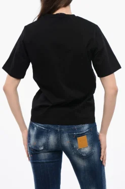 T-shirt Girocollo ICON In Cotone con Stampa Sfumata>Dsquared2 Discount