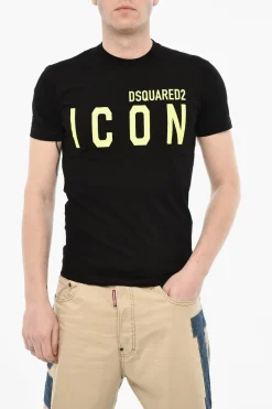 Clearance T-shirt Girocollo ICON In Cotone con Stampa Uomo T-Shirt