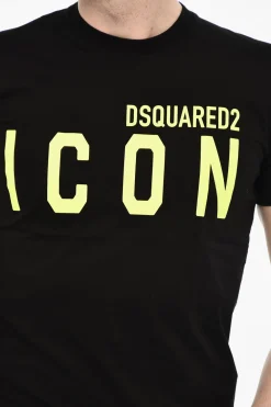 Clearance T-shirt Girocollo ICON In Cotone con Stampa Uomo T-Shirt