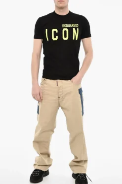 Clearance T-shirt Girocollo ICON In Cotone con Stampa Uomo T-Shirt
